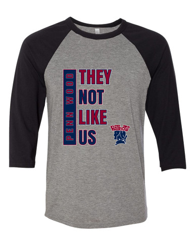 Penn Wood Patriots They Not Like Us #1 Women's Baseball T-Shirt