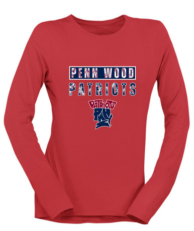 Penn Wood Patriots Mascot #9 Women's LS T-Shirt