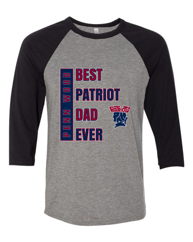 Penn Wood Patriots Best Patriot Dad Men's Baseball T-Shirt