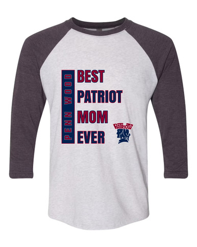 Penn Wood Patriots Best Patriot Mom Women's Baseball T-Shirt