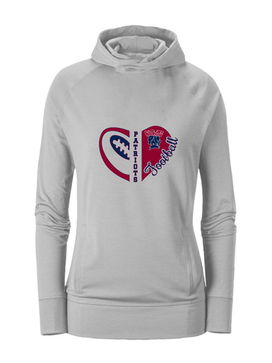 Penn Wood Patriots Heart Football Women's Hoodie