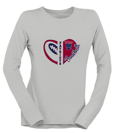 Penn Wood Patriots Heart Football Women's Premium LS T-Shirt