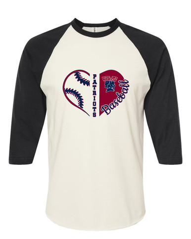 Penn Wood Patriots Heart Baseball Women's Baseball T-Shirt