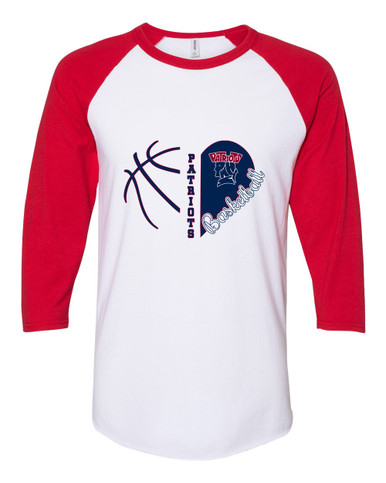 Penn Wood Patriots Heart Basketball Women's Baseball T-Shirt