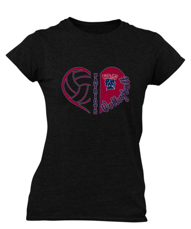 Penn Wood Patriots Heart Volleyball Women's Premium SS T-Shirt