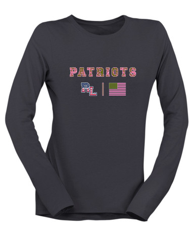 Red Land Patriots Pink Camo Flag Women's Premium LS T-Shirt