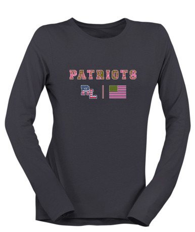 Red Land Patriots Pink Camo Flag Women's LS T-Shirt