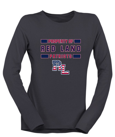 Red Land Patriots Property Of Women's LS T-Shirt