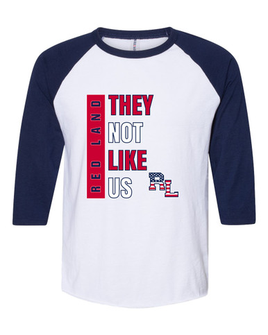 Red Land Patriots They Not Like Us #1 Men's Baseball T-Shirt