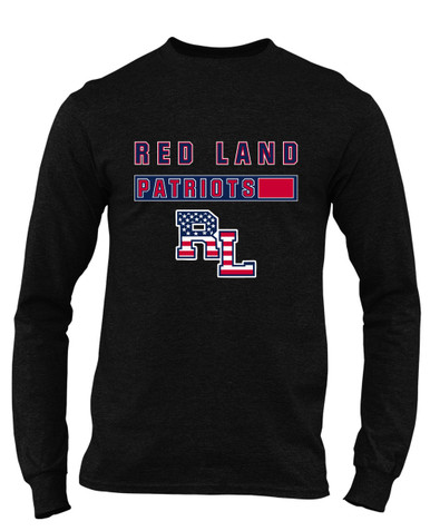 Red Land Patriots Mascot #7 Men's LS T-Shirt