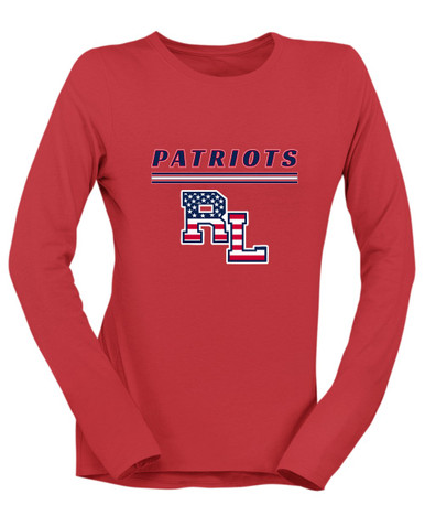 Red Land Patriots Mascot #8 Women's LS T-Shirt