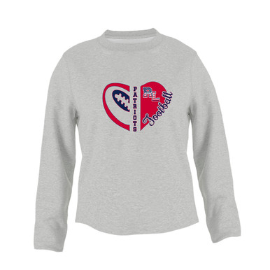 Red Land Patriots Heart Football Women's Sweatshirt