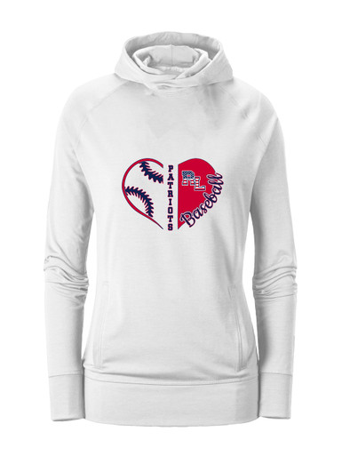 Red Land Patriots Heart Baseball Women's Hoodie