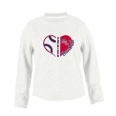 Red Land Patriots Heart Baseball Women's Sweatshirt