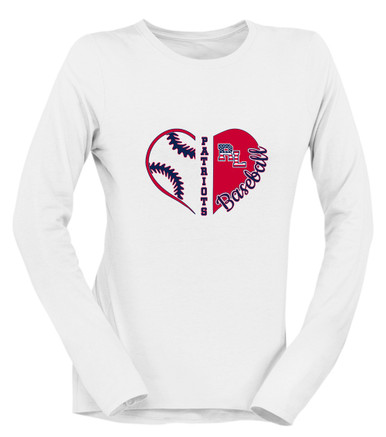 Red Land Patriots Heart Baseball Women's Premium LS T-Shirt