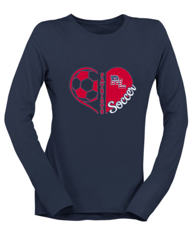 Red Land Patriots Heart Soccer Women's Premium LS T-Shirt