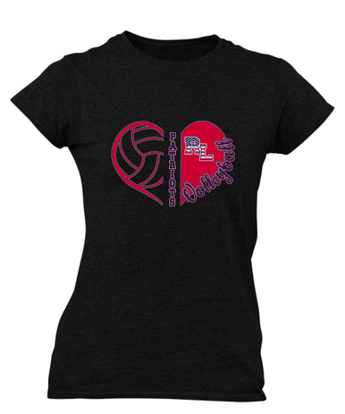 Red Land Patriots Heart Volleyball Women's SS T-Shirt