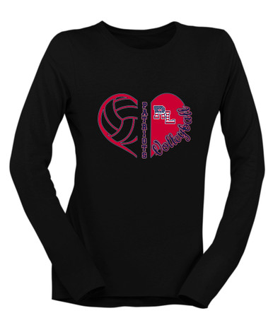 Red Land Patriots Heart Volleyball Women's Premium LS T-Shirt
