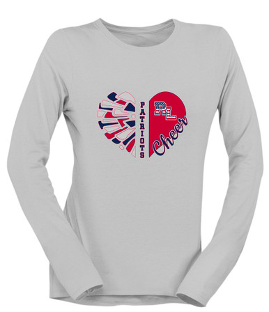Red Land Patriots Heart Cheer Women's LS T-Shirt