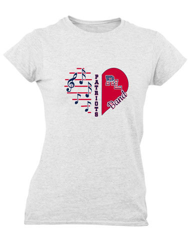 Red Land Patriots Heart Band Women's SS T-Shirt