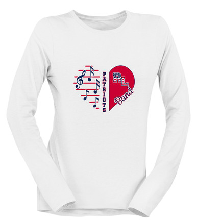 Red Land Patriots Heart Band Women's LS T-Shirt