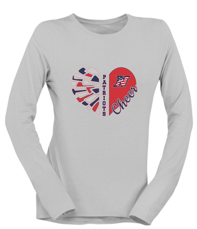Northern Patriots Heart Cheer Women's LS T-Shirt