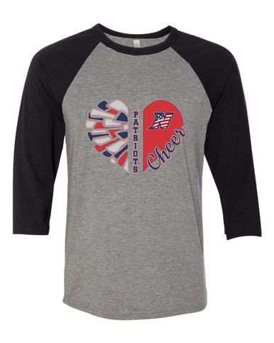 Northern Patriots Heart Cheer Women's Baseball T-Shirt