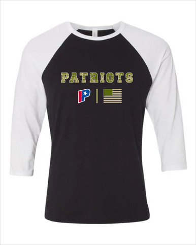 Parkview Patriots Camo Flag Women's Baseball T-Shirt