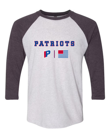 Parkview Patriots Team Colors Flag Men's Baseball T-Shirt
