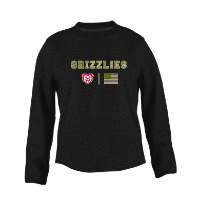 McMinnville Grizzlies Camo Flag Women's Sweatshirt
