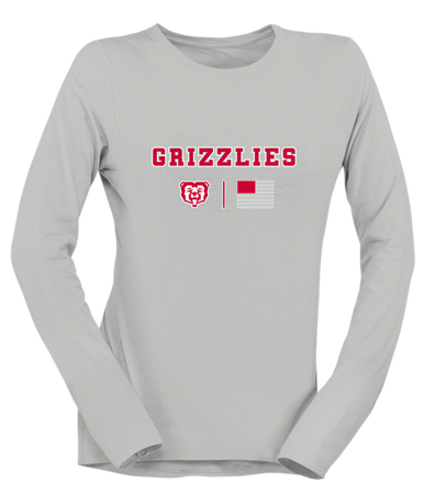 McMinnville Grizzlies Team Colors Flag Women's Premium LS T-Shirt
