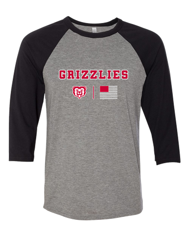 McMinnville Grizzlies Team Colors Flag Women's Baseball T-Shirt