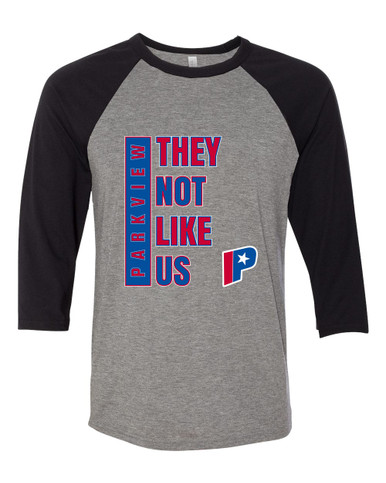 Parkview Patriots They Not Like Us #1 Women's Baseball T-Shirt