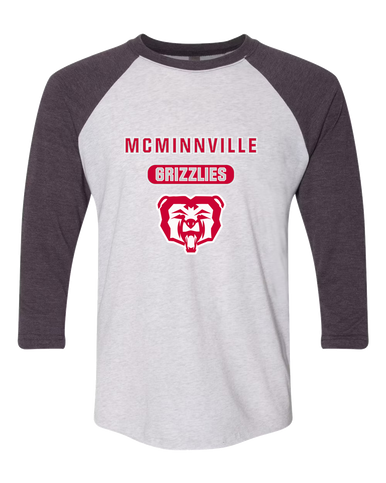 McMinnville Grizzlies Mascot #3 Women's Baseball T-Shirt