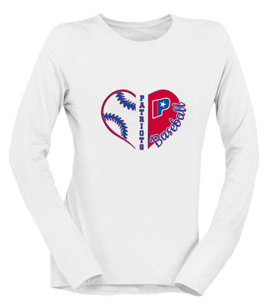 Parkview Patriots Heart Baseball Women's LS T-Shirt