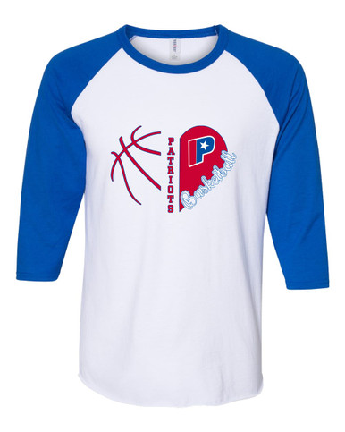 Parkview Patriots Heart Basketball Women's Baseball T-Shirt