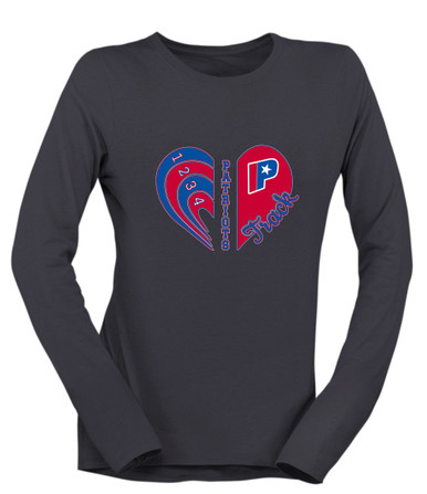 Parkview Patriots Heart Track Women's Premium LS T-Shirt