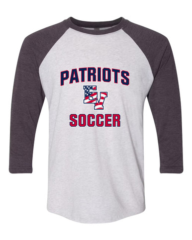 East View Patriots Soccer #1 Women's Baseball T-Shirt