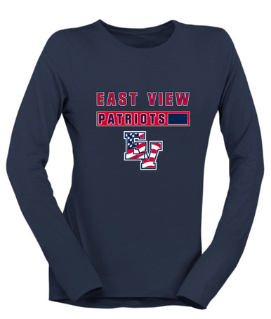East View Patriots Mascot #7 Women's LS T-Shirt