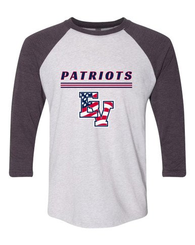 East View Patriots Mascot #8 Men's Baseball T-Shirt