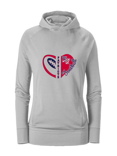 East View Patriots Heart Football Women's Hoodie