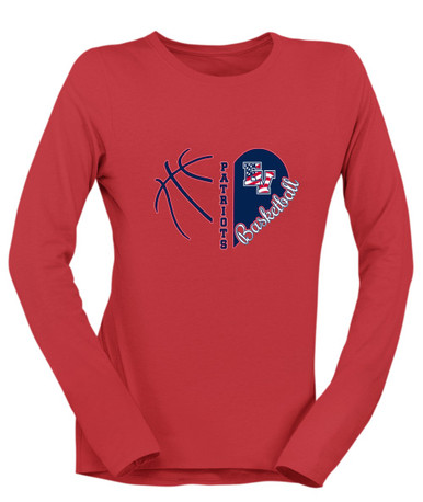 East View Patriots Heart Basketball Women's Premium LS T-Shirt