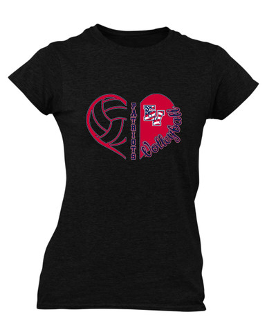 East View Patriots Heart Volleyball Women's Premium SS T-Shirt