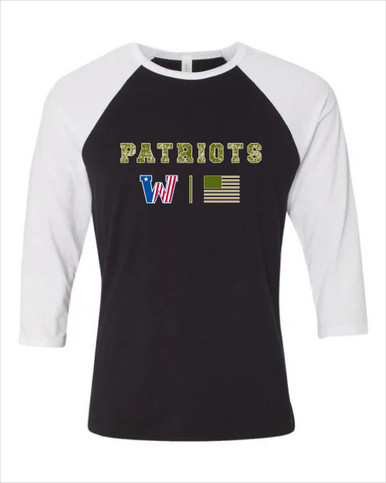 Washington Patriots Camo Flag Women's Baseball T-Shirt