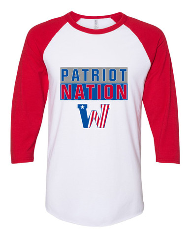 Washington Patriots Nation #1 Women's Baseball T-Shirt
