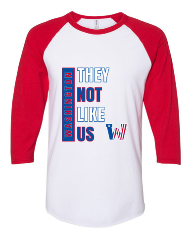 Washington Patriots They Not Like Us #1 Men's Baseball T-Shirt