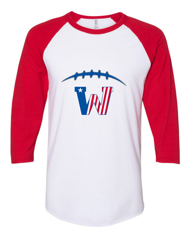 Washington Patriots Football #2 Women's Baseball T-Shirt