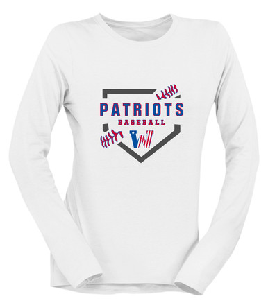 Washington Patriots Baseball #2 Women's Premium LS T-Shirt