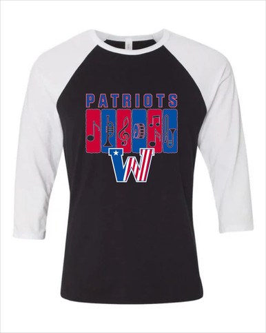 Washington Patriots Band # 2 Women's Baseball T-Shirt