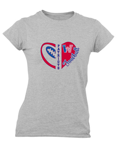 Washington Patriots Heart Football Women's Premium SS T-Shirt